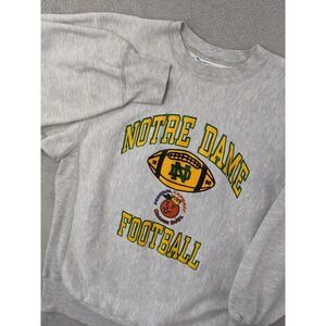 Vintage 90s Champion Reverse Weave Notre Dame Football Sweatshirt XL Orange Bowl